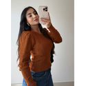 BLUSA TRICOT DETALHES CARAMELO
