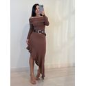 VESTIDO OMBRO A OMBRO COM BABADO