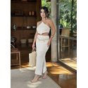 CONJUNTO MAIA AREIA SAIA MIDI E CROPPED 