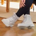 Bota coturno de segurança EPI´s em Couro ref. Guzzi Branco 