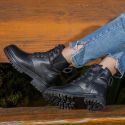  Bota Coturno Feminino Hickman Preto
