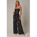 Perla - Calça Flora Preto