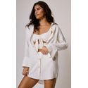 Chemise Eliana Pesponto Ocre Off White