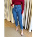 CALÇA MOM JEANS LISA ESCURA