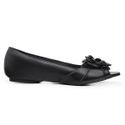 Sapatilha Charlot PeepToe Flor Preto