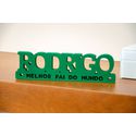 Letras Personalizadas PVC Display Nome + frase Melhor pai do mundo