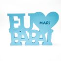 Placa decorativa Homenagem 3D PVC Personalizada Frase Eu Amo + Nome + Papai