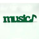 Placa Decorativa Letras Hobby em PVC para Ambientes, Estúdios Personalizados "Music"