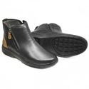Bota Social com Zíper Conforto Couro Preto Leveterapia