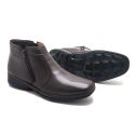 Bota Social Leve com Zíper Conforto Couro Dark Brown Leveterapia