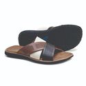 Chinelo Masculino Confortável em Couro Caramelo Cafe Creme Leveterapia 
