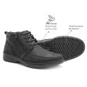 Bota Masculina com zíper Couro Preto Leveterapia