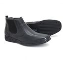 Bota social masculina Leve Couro Preta Com Elastico Tradicional Leveterapia 