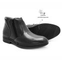 Bota Social Masculina Conforto Couro Preto Ziper Leveterapia 