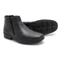 Bota social masculina Leve Couro Preta New York Leveterapia