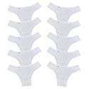 Kit 10 Calcinhas em Algodão Lateral Tecido Duplo 0010 - BRANCO