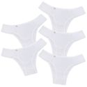 Kit 5 Calcinhas em Algodão Lateral Tecido Duplo 0010 - BRANCO