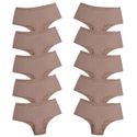 Kit 10 Tanga Cós Alto Microfibra 0829 - CHOCOLATE