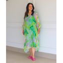 Kaftan Marta Seda Italiana Verde Maça