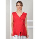 Regata Brenda Linho Italiano Vermelho