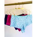 KIT CALCINHA MICROFIBRA HOT PANTS FIO DUPLO - COM 03 PEÇAS - MARINHO/CORACAO/PINK