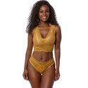 CALCINHA TANGA RENDA - MOSTARDA
