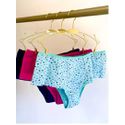 KIT CALCINHA MICROFIBRA HOT PANTS - COM 03 PEÇAS - MARINHO/CORACAO/PINK