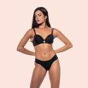 CALCINHA BIQUINI LATERAIS FRANZIDAS - PRETO