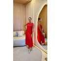 Vestido Helena Bolso E Fenda Vermelho