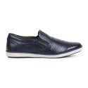 Sapatenis Casual Calprado Couro Plume Azul