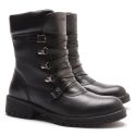 Bota/Coturno Feminina Kader Woman Couro Plume Preto