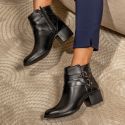 Bota/Coturno Feminina Kader Woman Couro Confort Preto