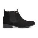Bota Chelsea Feminina Couro Lisa Bico Redondo Dia a Dia Leve 
