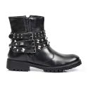 Bota Casual Kader Woman Feminina Zíper Tiras Fivelas Moderna