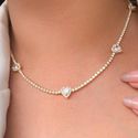 Chocker corações cravejados em zircônia