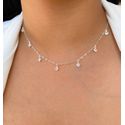 Chocker ponto de luz corações prata 925