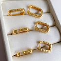 trio de brincos com detalhe em micro zircônia