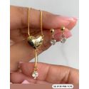 Conjunto De Coração Com Ponto De Luz