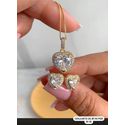Conjunto coração na zircônia com detalhe cravejado