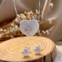 Conjunto de coração prata 925
