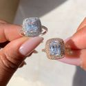 Anel De Pedra Trabalhado Em Micro Zircônia Linha Luxo (Rodio) 