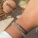 Pulseira dupla de fita com detalhes em navetes 