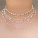 Chocker de cristal no banho Prata 
