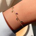 Pulseira Lisa com Folhas 