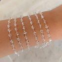 Pulseira no banho Prata de cristal 