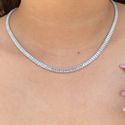 Chocker de navetes no ródio 