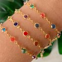 Pulseira trabalhada na zircônia colorida infantil (cada) 