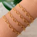 Pulseira de coração vazado (cada) 