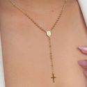 Colar de terço Nossa Senhora com esferas 
