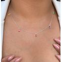 Chocker ponto de luz em gota prata 925